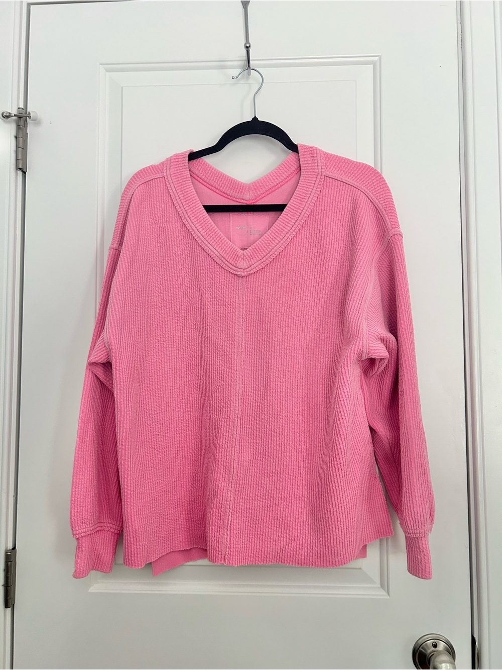 OFFLINE By Aerie Wow! Waffle V Neck Relaxed Long Sleeve T-Shirt